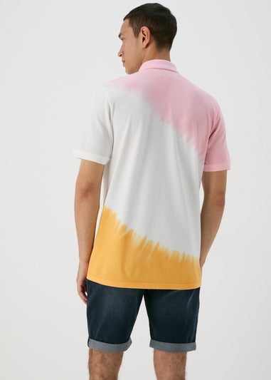 Pink & Orange Tie Dye Polo Shirt