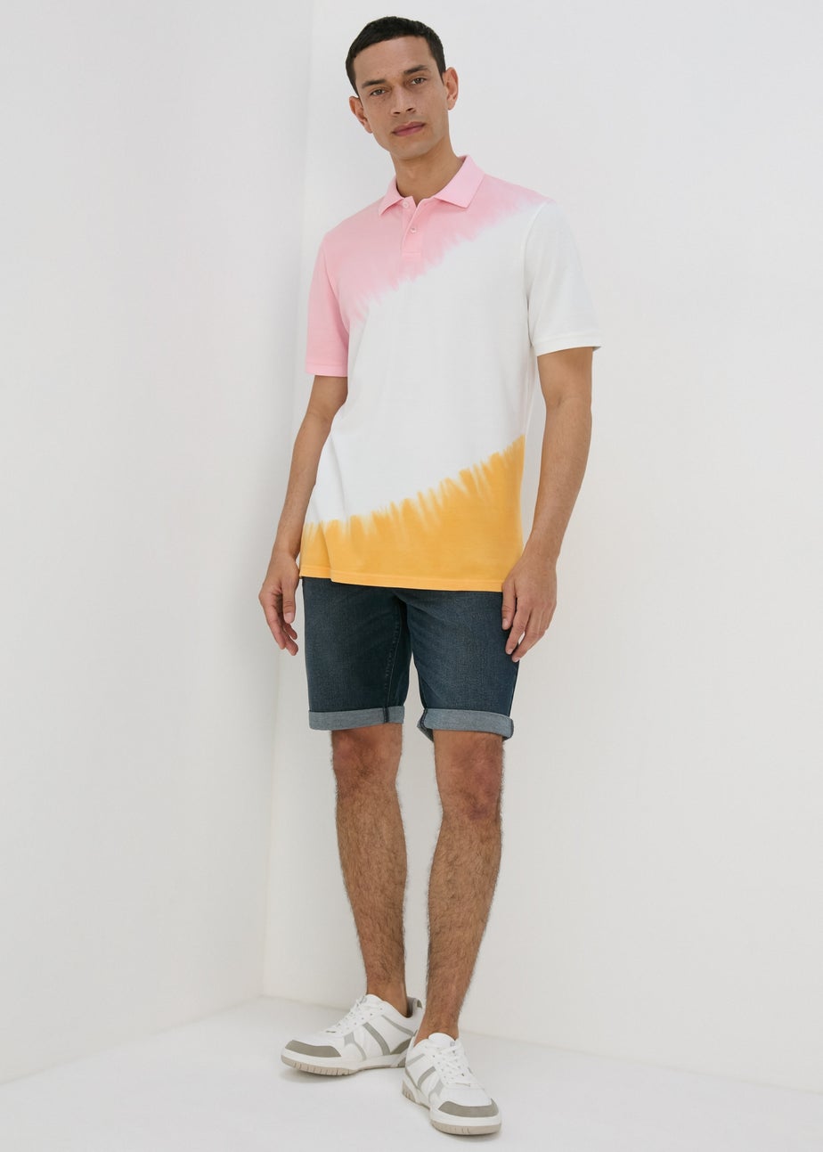 Pink & Orange Tie Dye Polo Shirt