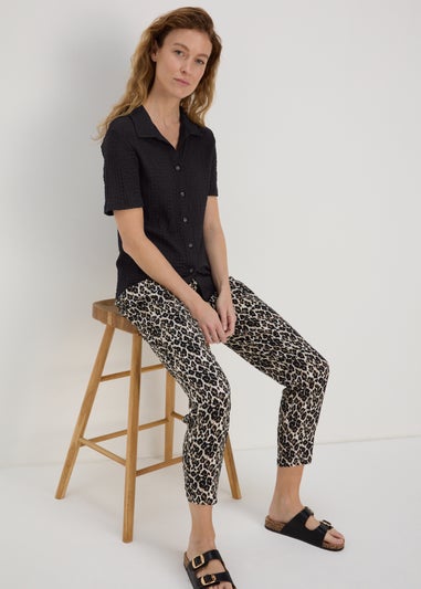 Black Textured Short Sleeve Jersey Shirt