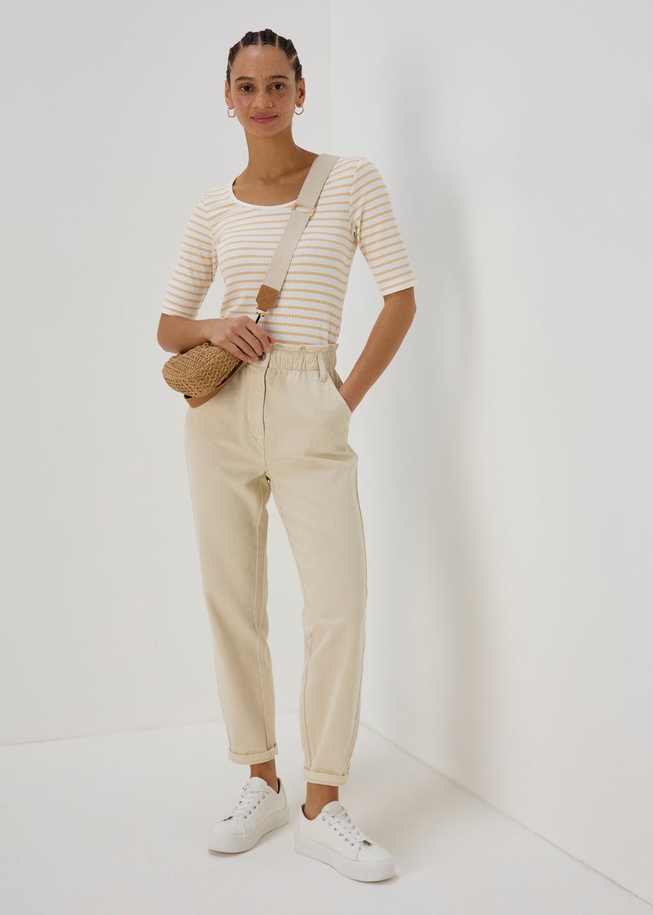 Stripe 3/4 Sleeve T Shirt