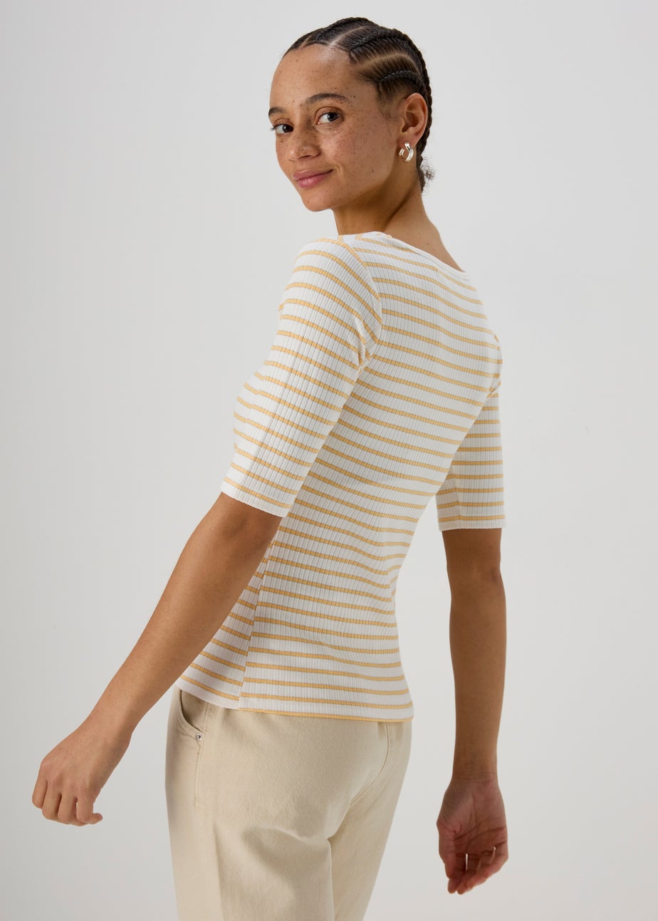 Stripe 3/4 Sleeve T Shirt