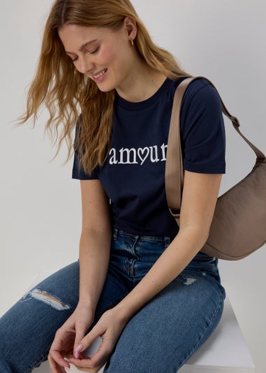 Navy Amour Graphic T-shirt