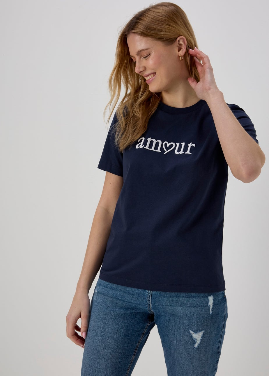 Navy Amour Graphic T-shirt