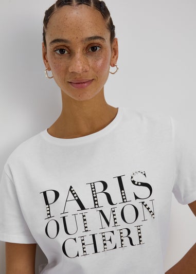 White Paris Slogan T-Shirt