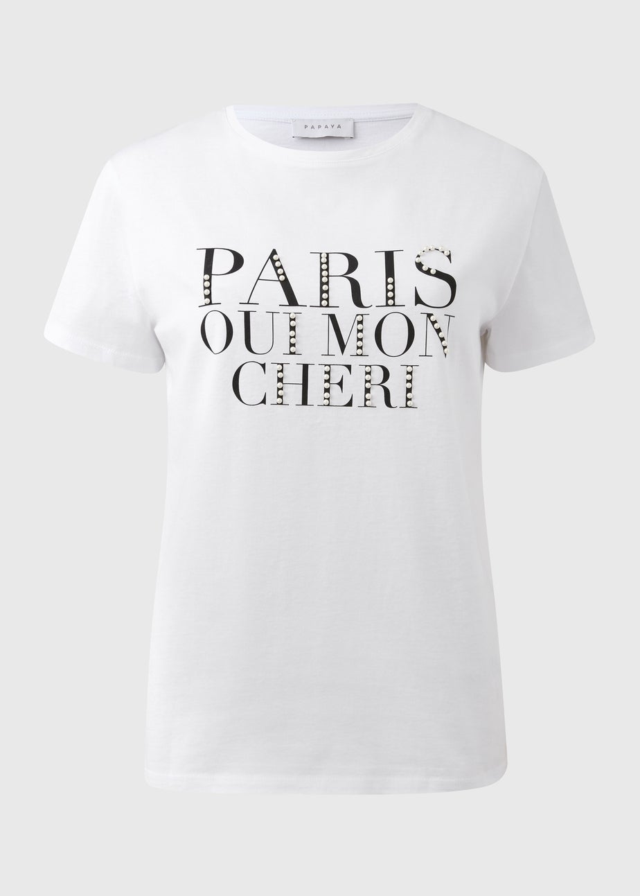 White Paris Slogan T-Shirt