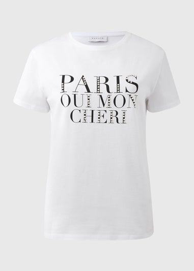 White Paris Slogan T-Shirt