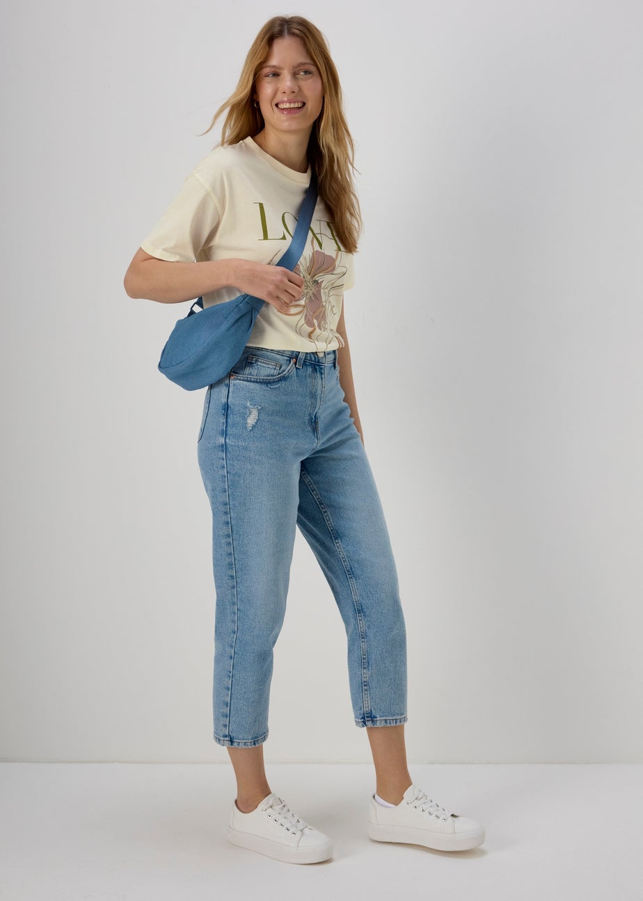 White Flower Print T-Shirt