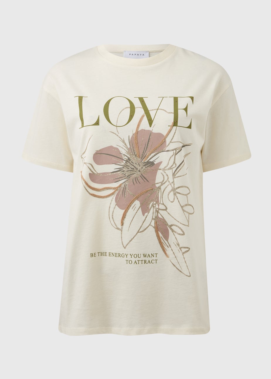 White Flower Print T-Shirt