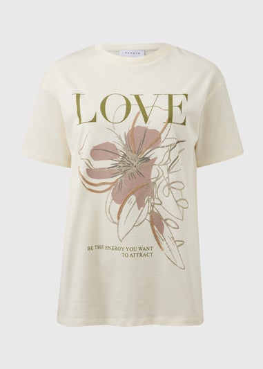 White Flower Print T-Shirt
