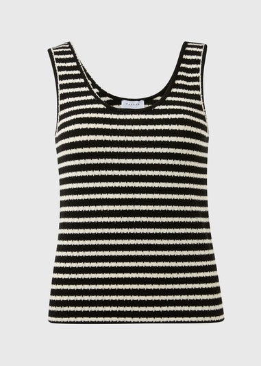 Black Mono Stripe Knit Vest
