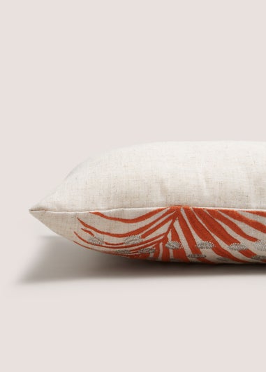 Cream Tropical Leaf Cushion (30cm x 50cm)