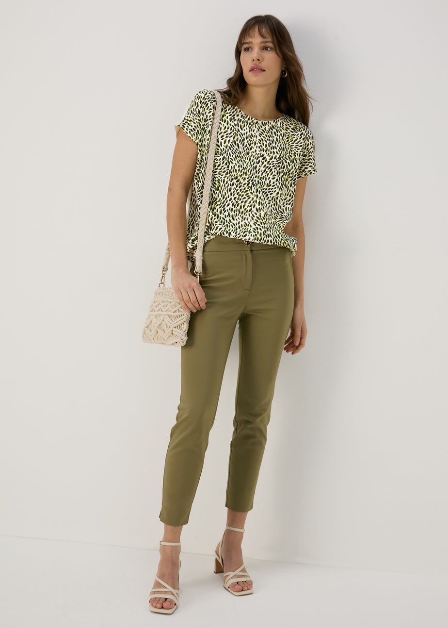 Et Vous Beige Animal Print Jersey T-Shirt