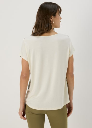 Et Vous Beige Animal Print Jersey T-Shirt