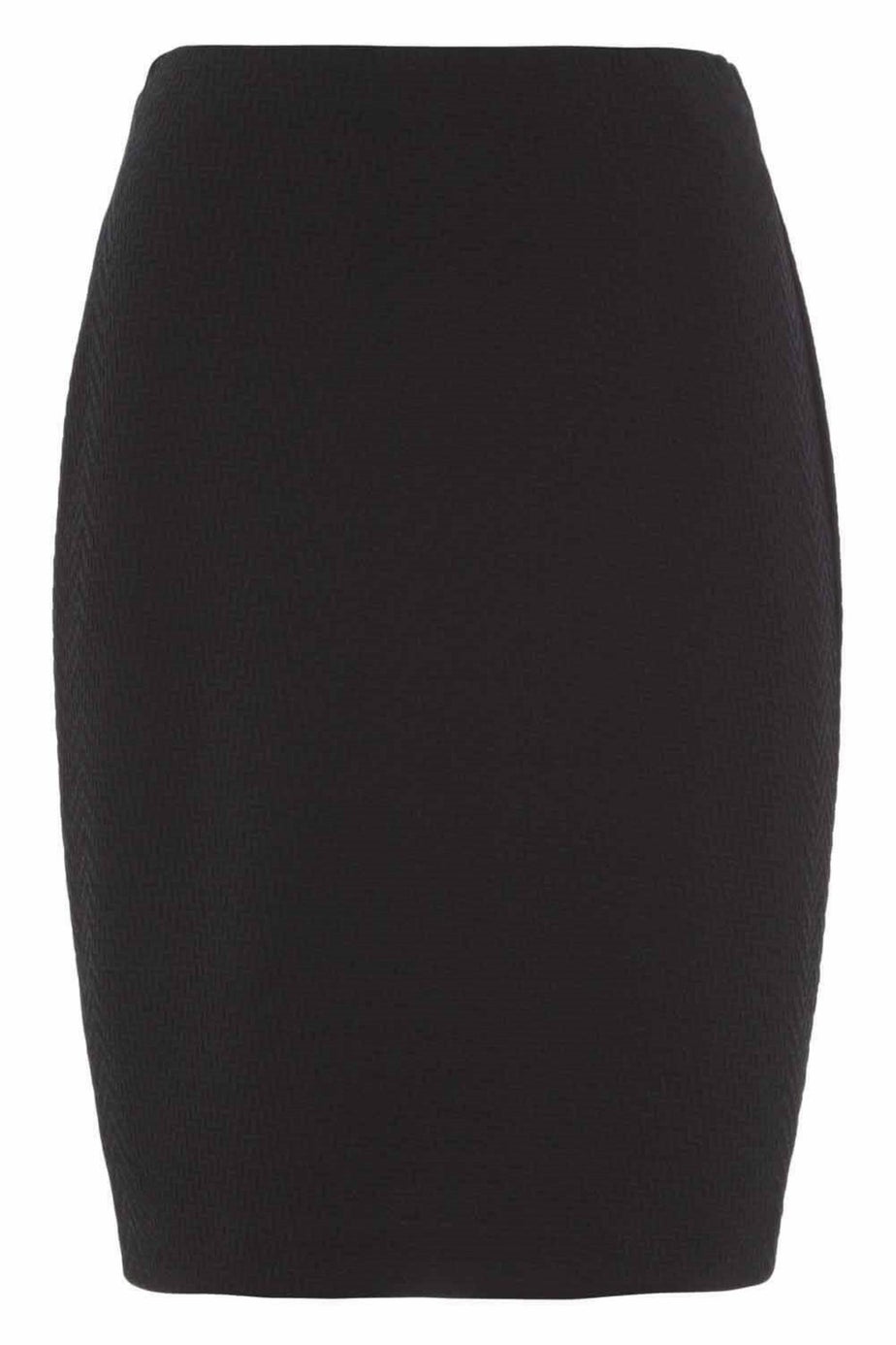 Roman Black Short Textured Elastic Waist Jersey Skirt
