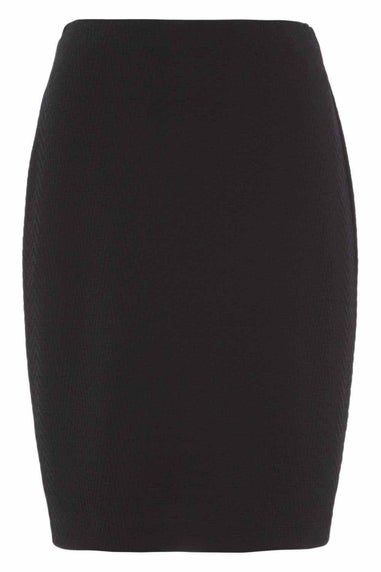 Roman Black Short Textured Elastic Waist Jersey Skirt