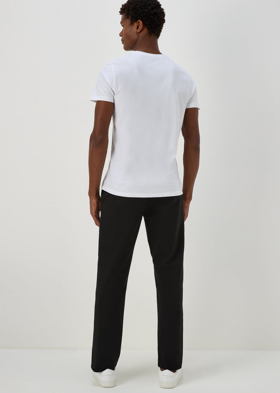 Black Straight Fit Stretch Chinos
