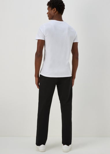 Black Straight Fit Stretch Chinos