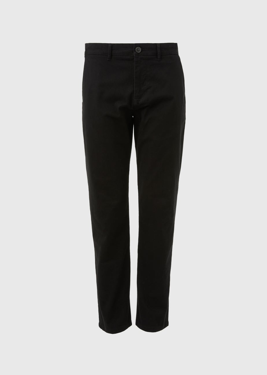 Black Straight Fit Stretch Chinos