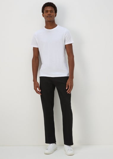 Black Straight Fit Stretch Chinos