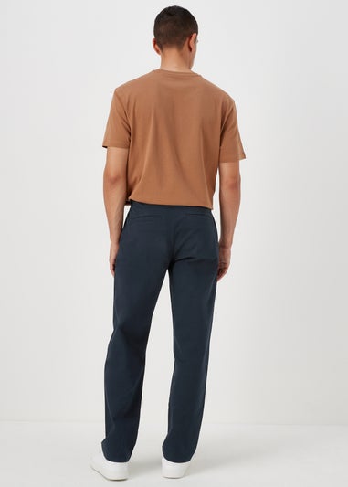 Navy Straight Fit Stretch Chinos