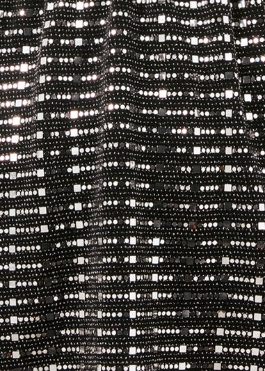 Et Vous Silver Sequin Jersey Co Ord Top