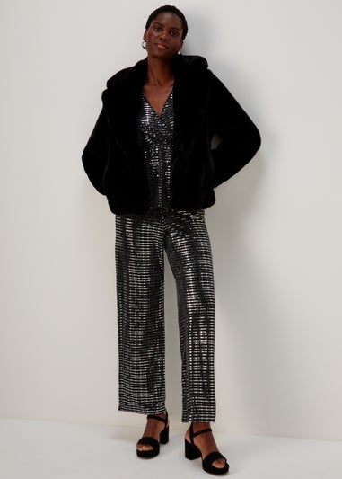 Et Vous Silver Sequin Trousers