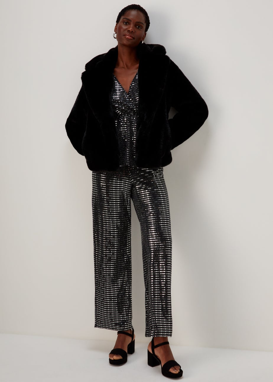 Et Vous Silver Sequin Trousers