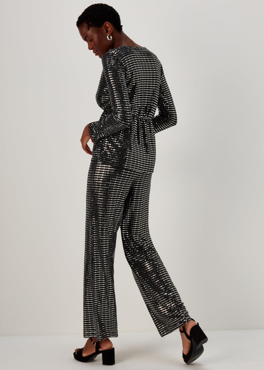 Et Vous Silver Sequin Trousers