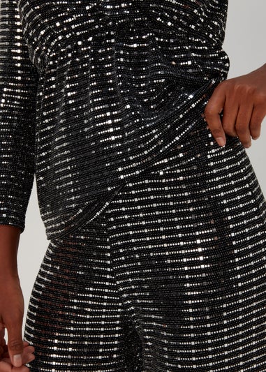 Et Vous Silver Sequin Trousers