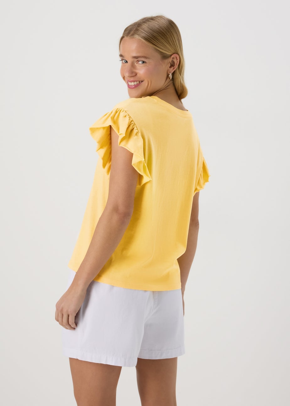 Yellow Frill Sleeve Top