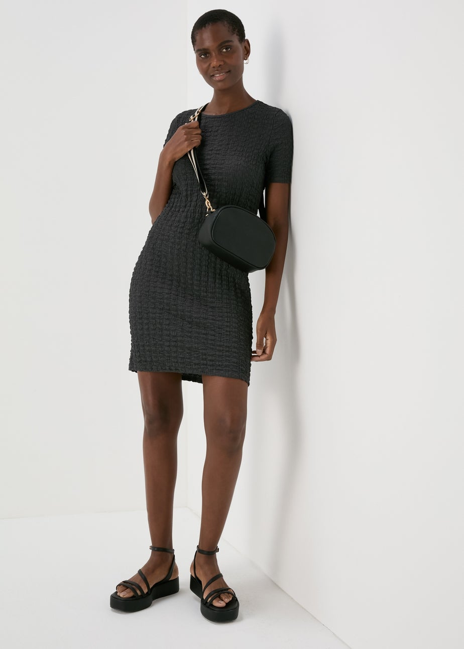 Charcoal Hypertexture Mini Dress