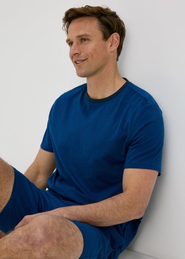 Blue Basic T-Shirt & Shorts Pyjama Set