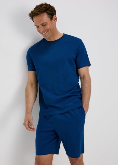 Blue Basic T-Shirt & Shorts Pyjama Set