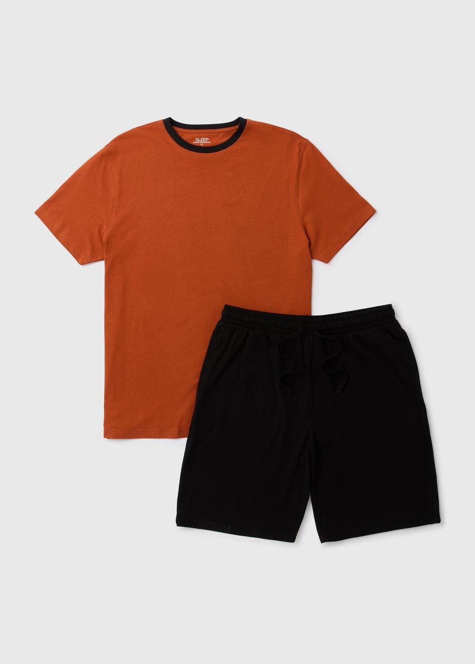 Orange Basic T-Shirt & Shorts Pyjama Set