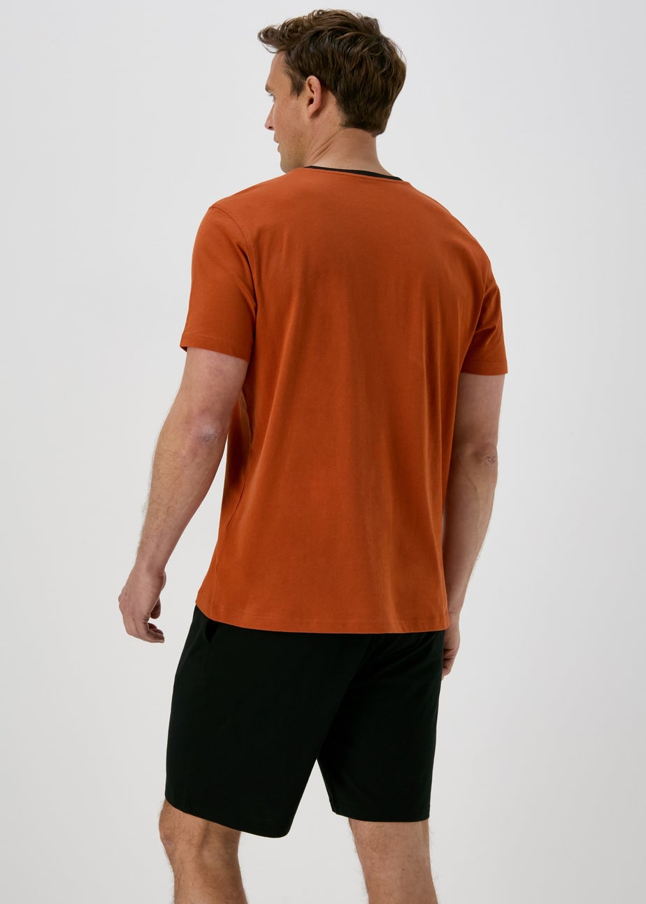 Orange Basic T-Shirt & Shorts Pyjama Set
