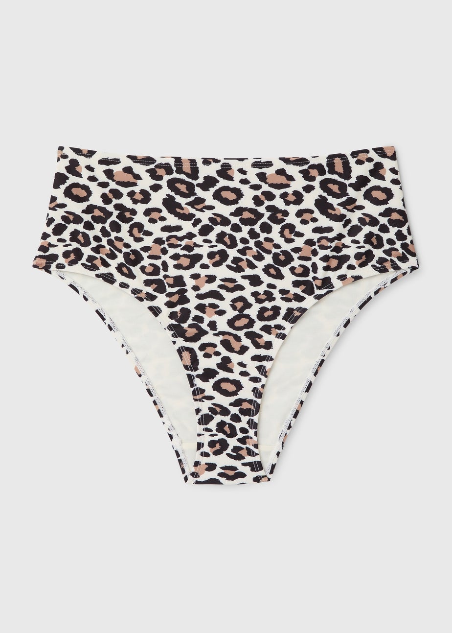 Cream Animal Print High Waisted Briefs