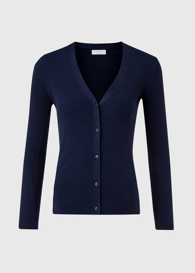 Navy Button Through Cardigan