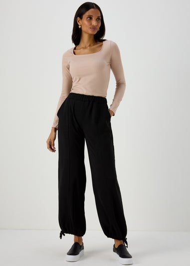 Stone Square Neck Ribbed Top