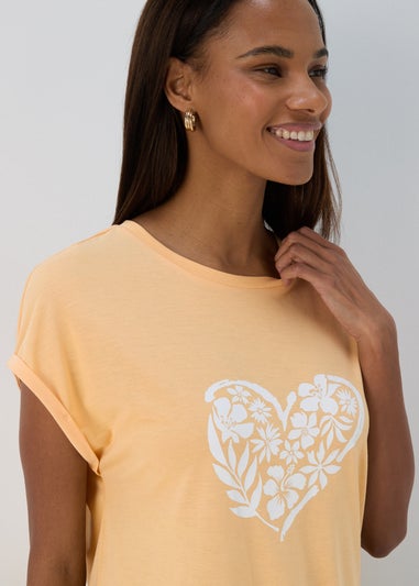 Peach Heart Longline T Shirt
