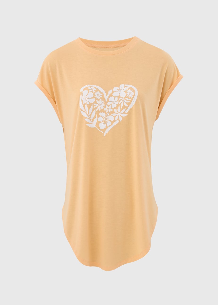 Peach Heart Longline T Shirt