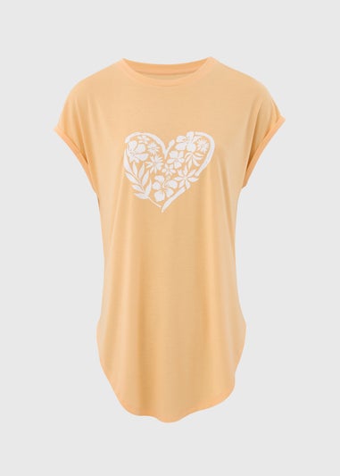 Peach Heart Longline T Shirt