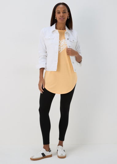 Peach Heart Longline T Shirt