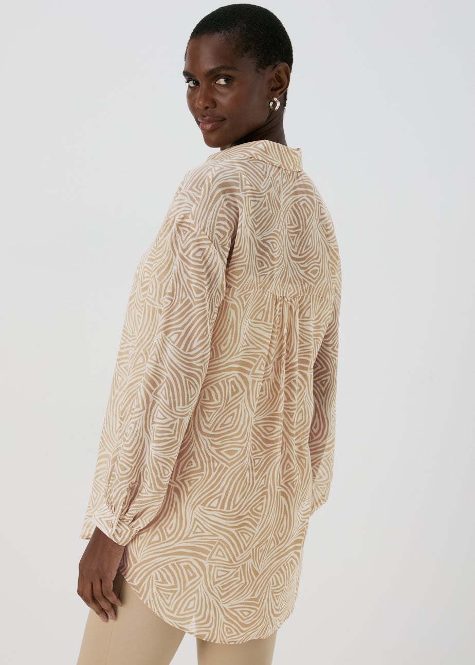 Et Vous White Geo Print Blouse