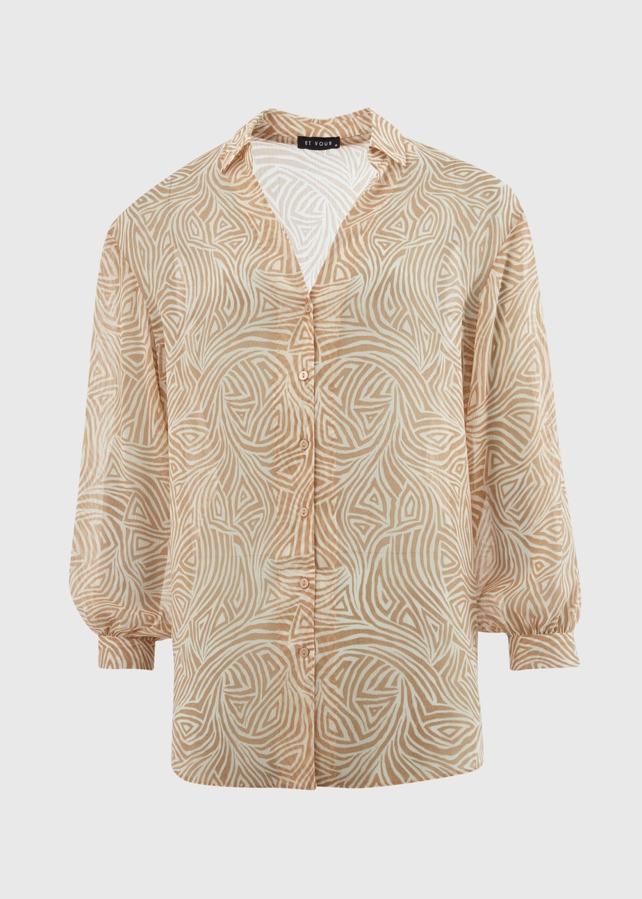 Et Vous White Geo Print Blouse