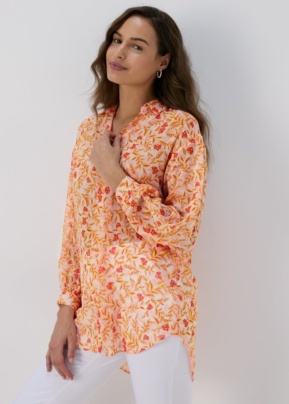 Et Vous Pink Multicolour Ditsy Floral Yoryu Blouse Top