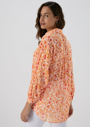 Et Vous Pink Multicolour Ditsy Floral Yoryu Blouse Top