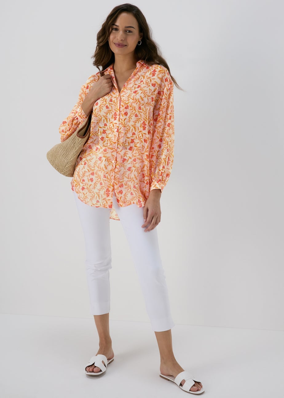 Et Vous Pink Multicolour Ditsy Floral Yoryu Blouse Top