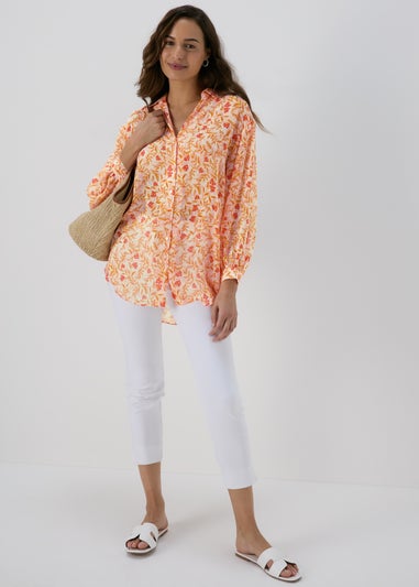 Et Vous Pink Multicolour Ditsy Floral Yoryu Blouse Top