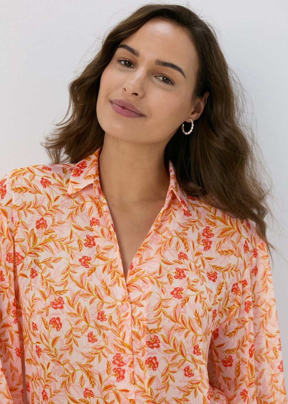 Et Vous Pink Multicolour Ditsy Floral Yoryu Blouse Top