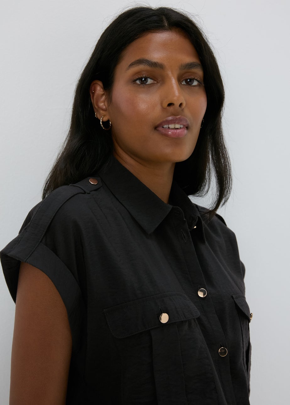 Et Vous Black Sleeveless Utility Blouse